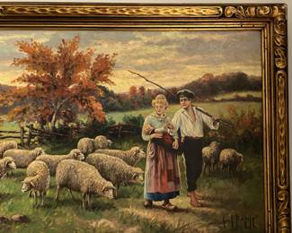 Sheep Farmers George Frank Bobholz Painting