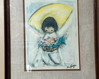 1981 Flower Girl Ted De Grazia Painting