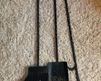Very large iron fireplace tools