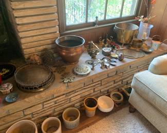 Brass and flower pots