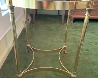 brass and glass table