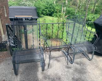 Iron rockers with end table