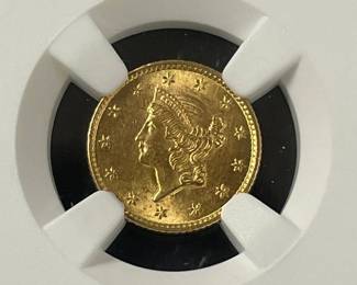 1853 GRADED GOLD $1