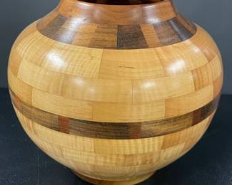 SEGMENTED WOOD TURNED VASE
