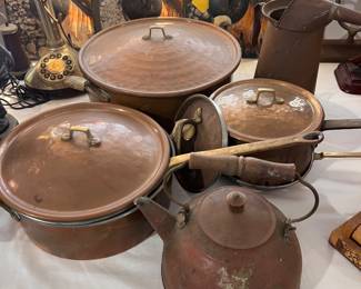 Vintage copper pots 