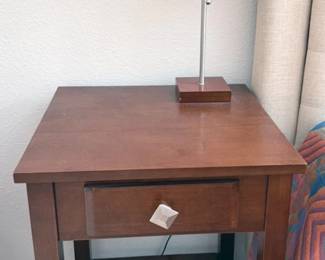 Nightstand, lamp