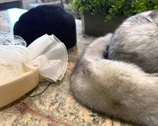 Vintage fur hat + stole
