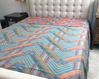 Queen upholstered headboard + frame