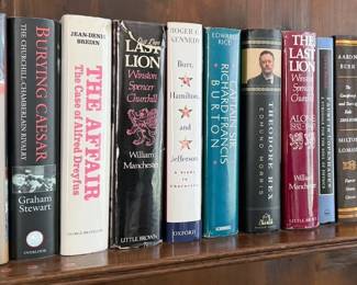 Coffee table: atlas, New Mexico, artwork Non-fiction: Napoleon, Churchill, John Adams, Mozart