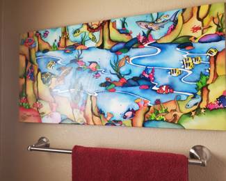 2 of these cute bathroom canvas pictures 