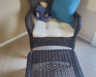 Indoor Outdoor accent chair and Ottoman 