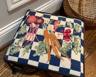 Needlepoint footstool