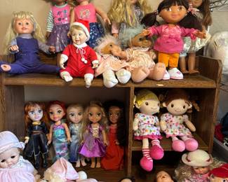 Lots of dolls. Dora doll sings and dances. Alana doll sings, stuffed animals - Disney dolls 