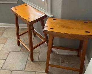 2 sturdy wooden stools