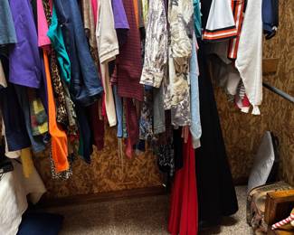 Full figured clothes from Chico’s and Coldwater Creek..  Lots of DeKalb school t-shirts.