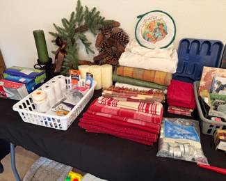 Tableware, candles, office supplies, envelopes