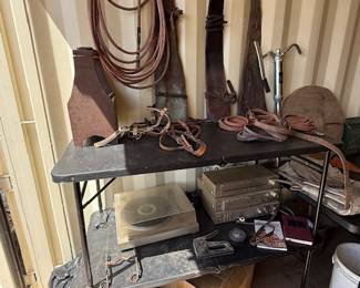 Vintage stereo equipment, Horse tack items