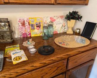 Vintage blue mason jars