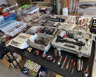 Lots and lots of tools, a mini store...