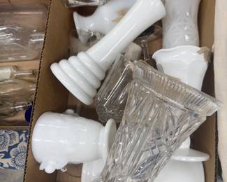 Assorted Glass and Milk Glass