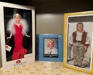 1983 World Doll Marilyn Monroe 18" celebrity doll and 1981 Effanbee John Wayne doll.
