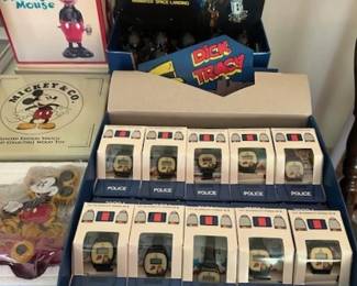 1981 Dick Tracy Omni Digital Watch sets and display box.