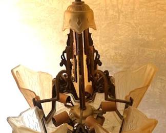 Art Deco Slip Shade Light Fixture.