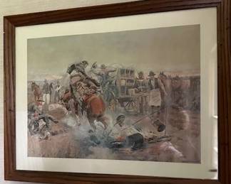 "Bronc to Breakfast" print by Charles M. Russell.