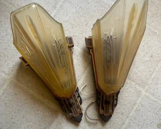 Art Deco Slip Shade Wall Sconces.
