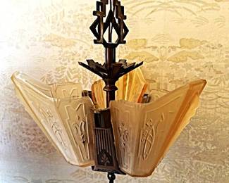 Art Deco Slip Shade Light Fixture.