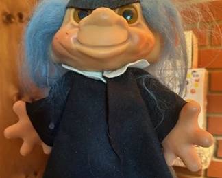 Vintage Large Troll Doll in graduation gown and cap.  