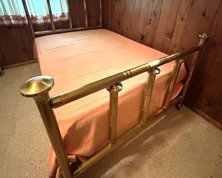 Antique Solid Brass Full-Sized bed, Headboard/footboard, and side rails.