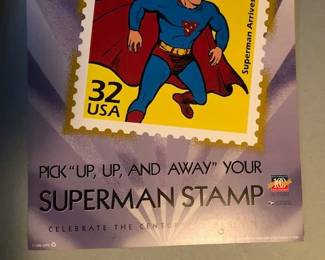 1998 USPS "Celebrate The Century" Superman stamp advertising poster.