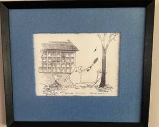 Vintage Sketch by Richard GuinDon (Minneapolis Tribune), hand signed.