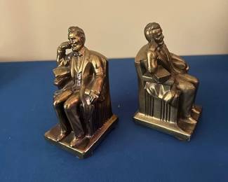 President Lincoln Books Ends (hollow spelter)