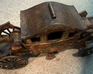 Antique painted Wood Toy Royal Carriage