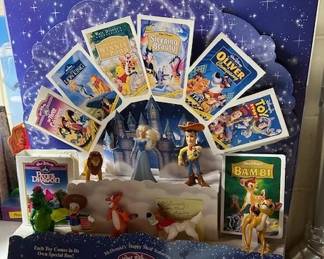 Vintage 1990s McDonald's Happy Meal store display for Disney Masterpiece figures.
