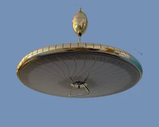 1950s UFO-style pendant lamp, 21".