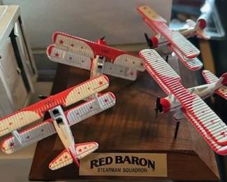Red Baron Stearman Squadron die-cast display set.