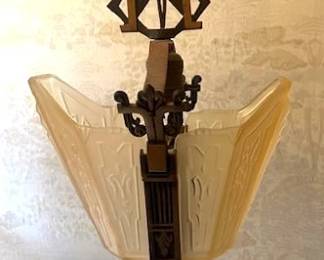 Art Deco Slip Shade Light Fixture.