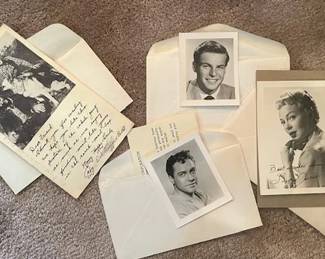 Collection of old Hollywood Stars small photographs, (a few hand signed and most printed signatures.
