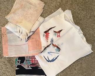 Vintage Asian silk scarves.