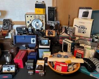 Vintage Camera electronics, including Kodak, Polaroid, and Nikkormat models