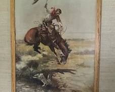 "A Bad Hoss" print by Charles Marion Russell.