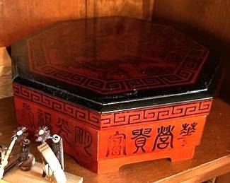 Traditional Chinese lacquerware box.