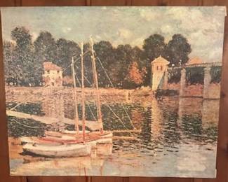 Claude Monet print on board.