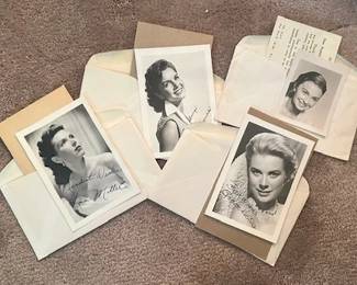 Collection of old Hollywood Stars small photographs, (a few hand signed and most printed signatures.