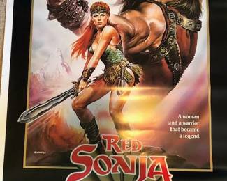Renato Casaro artwork movie poster for 1985 fantasy "Red Sonja".