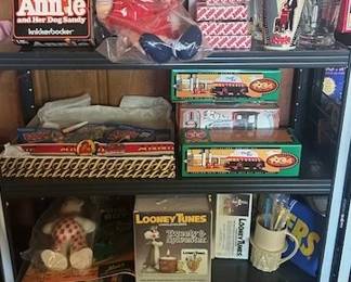 Orphan Annie collectible merchandise, Looney Tunes and Misc. toys.
