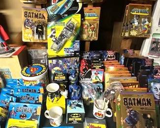 Large Collection of vintage Kenner and Toy Biz Batman Toys and collectibles.